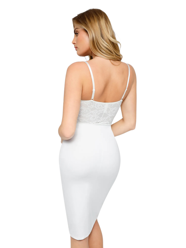 Shapewear Sculpting Lace Corset Midi Slip Dress - Image 5